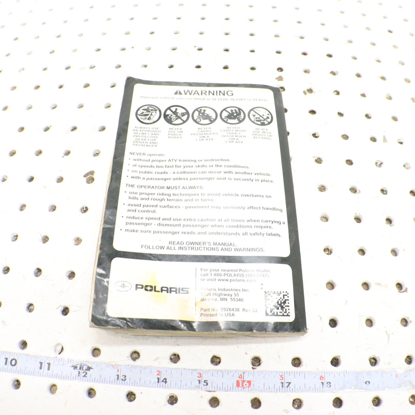 2016 Polaris Sportsman 570 Owners Manual 9926438