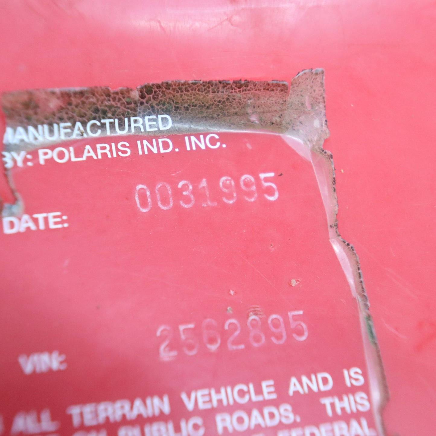 1995 Polaris Xplorer 400 Front Fender Cover RED 5431806-136