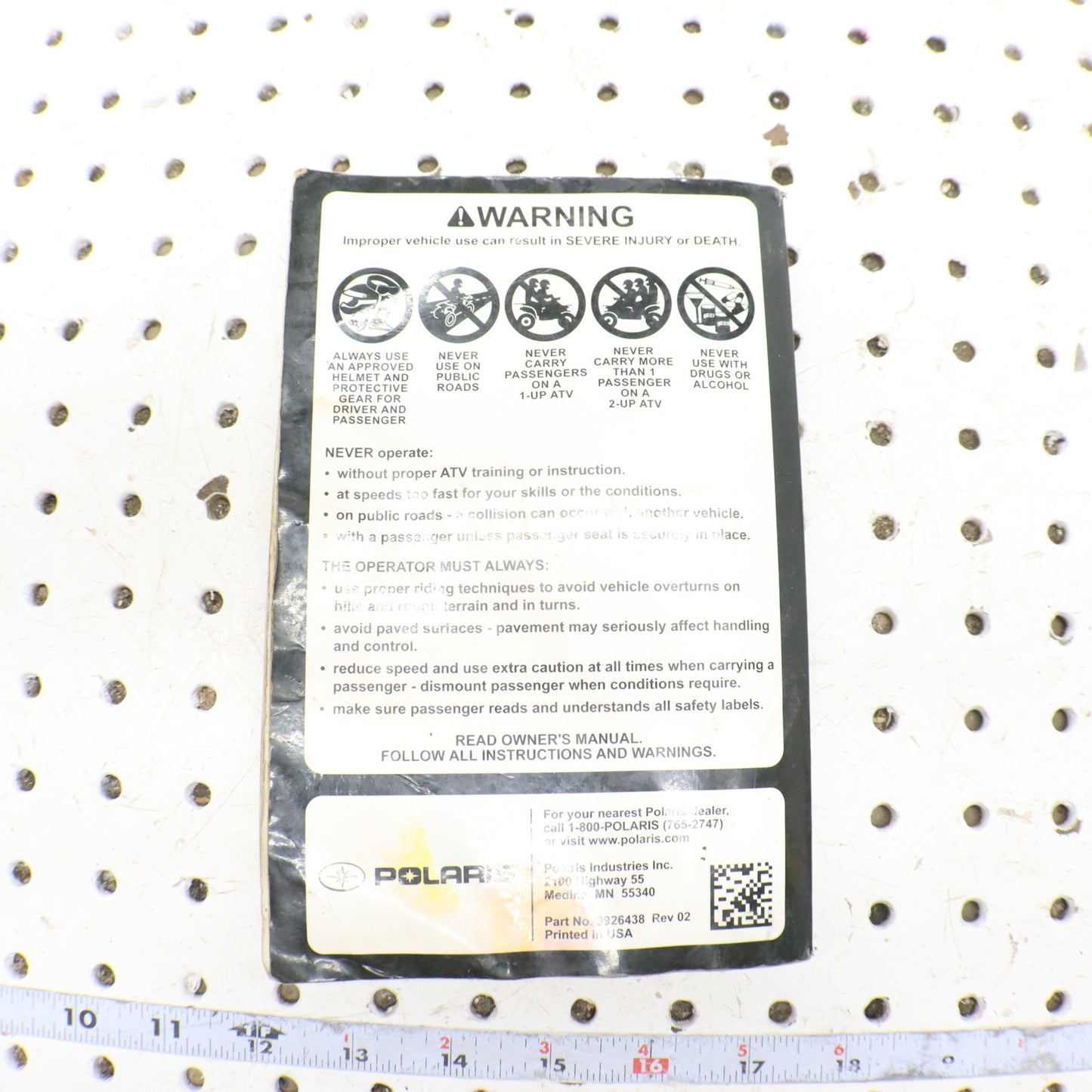 2016 Polaris Sportsman 570 Owners Manual 9926438