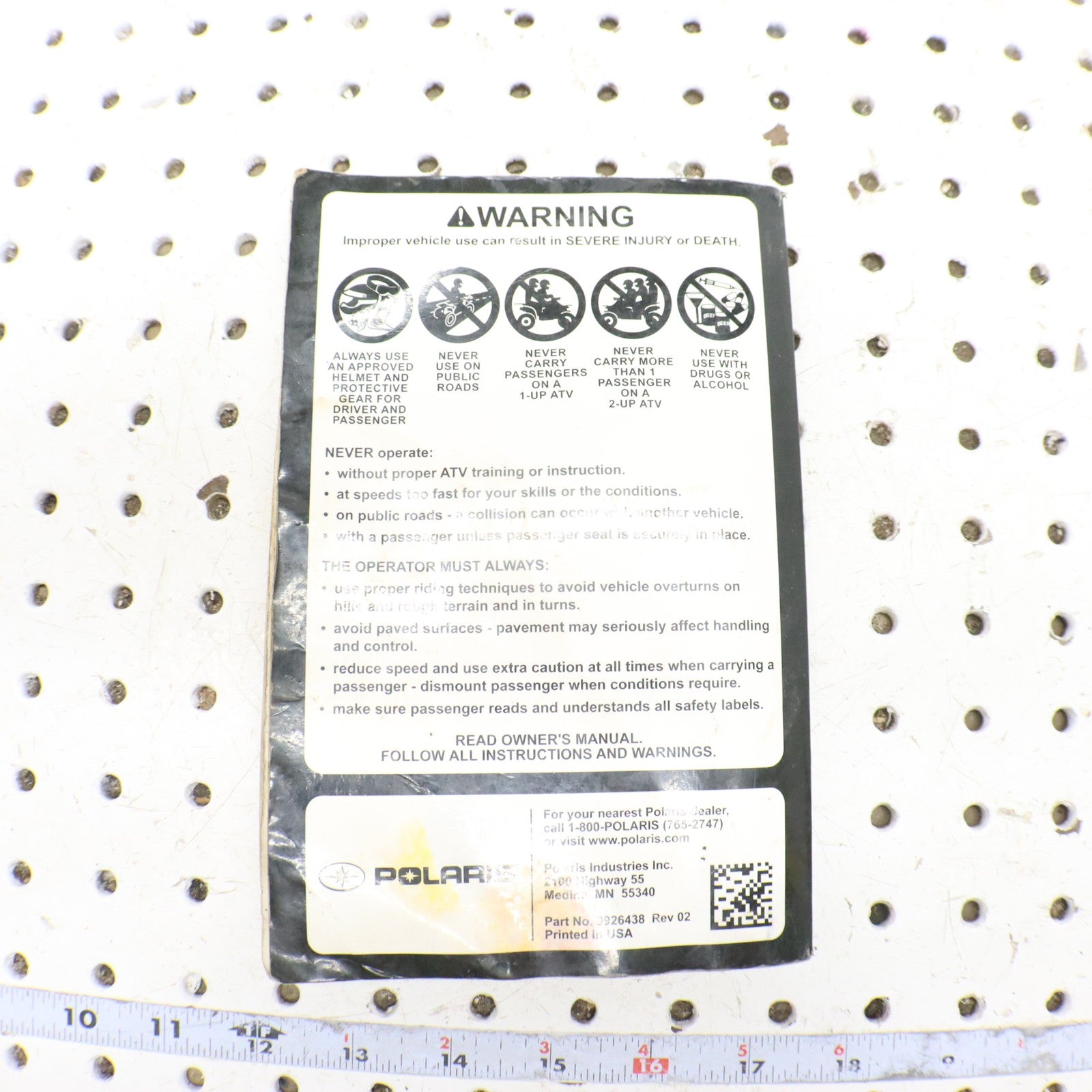 2016 Polaris Sportsman 570 Owners Manual 9926438