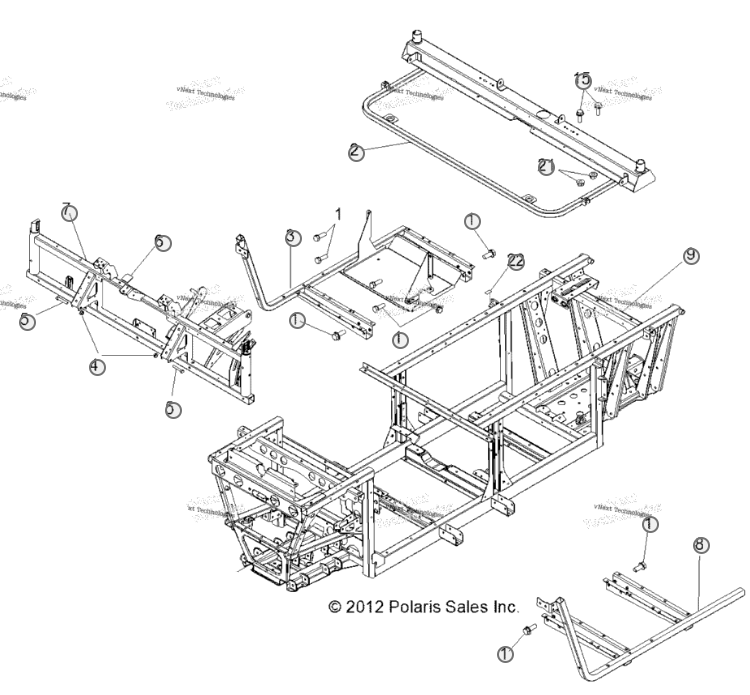 2013 Polaris Ranger 800 Frame Chassis 1017646-458