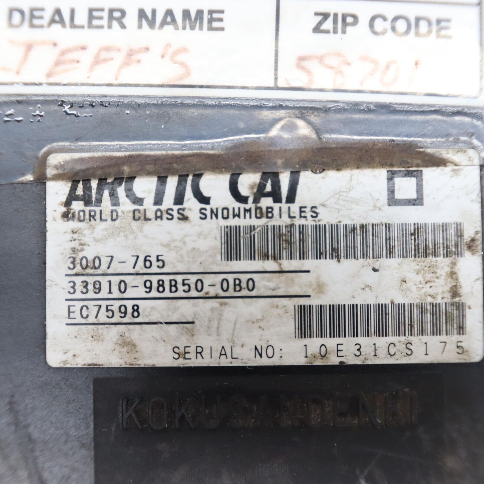 2011 ARCTIC CAT M8 CDI ECU ECM COMPUTER 0730-177;  3007-765 FROM RUNNING SLED